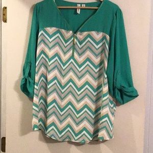TACERA WOMEN’S TOP BLOUSE CHEVRON
